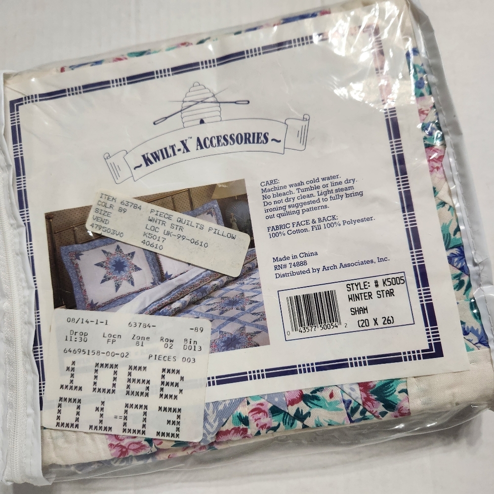 Vintage Kwilt-X Winter Star Quilts Pillow